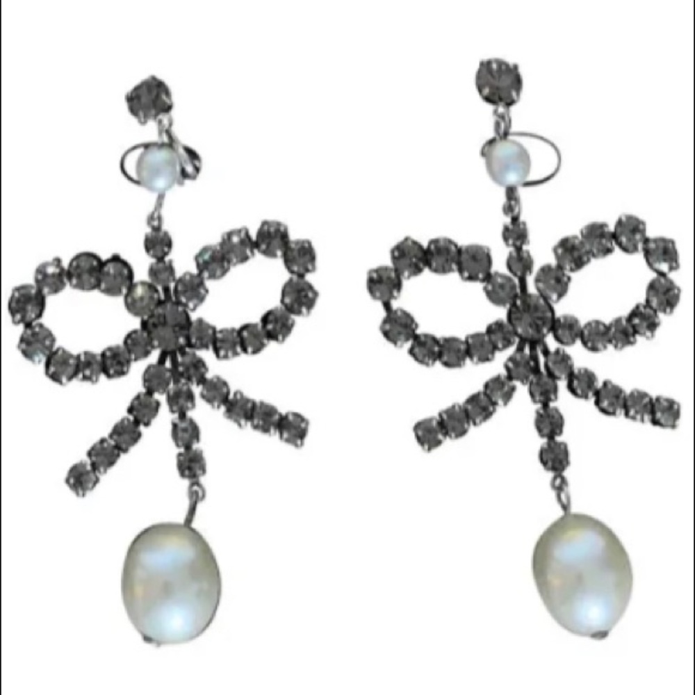 Never worn rare Erdem x H&M silver bow earrings